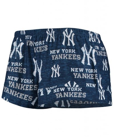 Women's New York Yankees Zest Allover Print Button-Up Shirt & Shorts Sleep Set Blkgry $24.64 Pajama