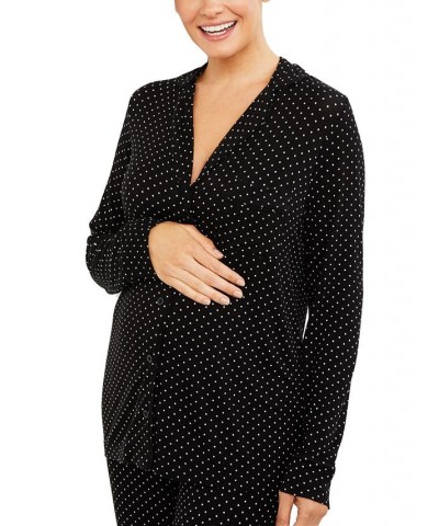 Maternity Pajama Set Black Dot $38.40 Sleepwear