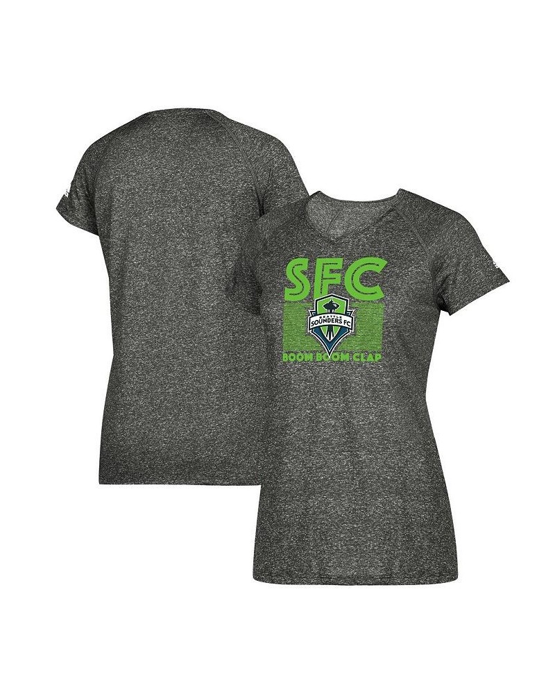 Women's Heathered Gray Seattle Sounders FC Boxed Middle Performance V-Neck T-shirt Heathered Gray $24.74 Tops