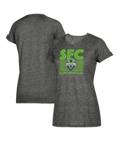 Women's Heathered Gray Seattle Sounders FC Boxed Middle Performance V-Neck T-shirt Heathered Gray $24.74 Tops