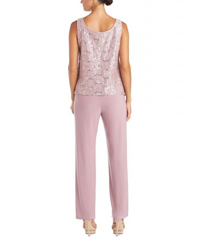 Petite 3-Pc. Sequined-Lace Jacket Top & Pants Plum Purple $56.99 Outfits