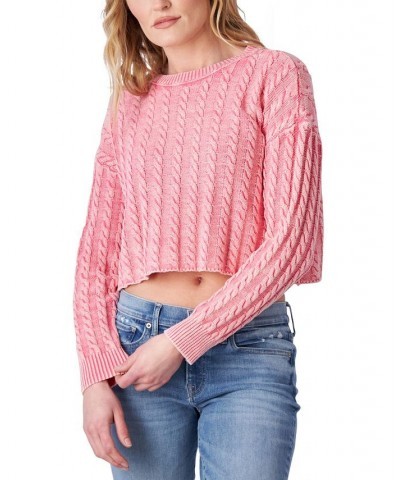 Women's Cable-Knit Sweater & Sweet Bootcut Jeans Sangria Snst Acid Wa $49.05 Jeans