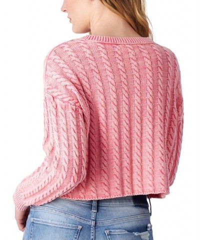 Women's Cable-Knit Sweater & Sweet Bootcut Jeans Sangria Snst Acid Wa $49.05 Jeans