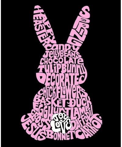 Women's Premium Easter Bunny Word Art Flowy Tank Top Black $18.45 Tops