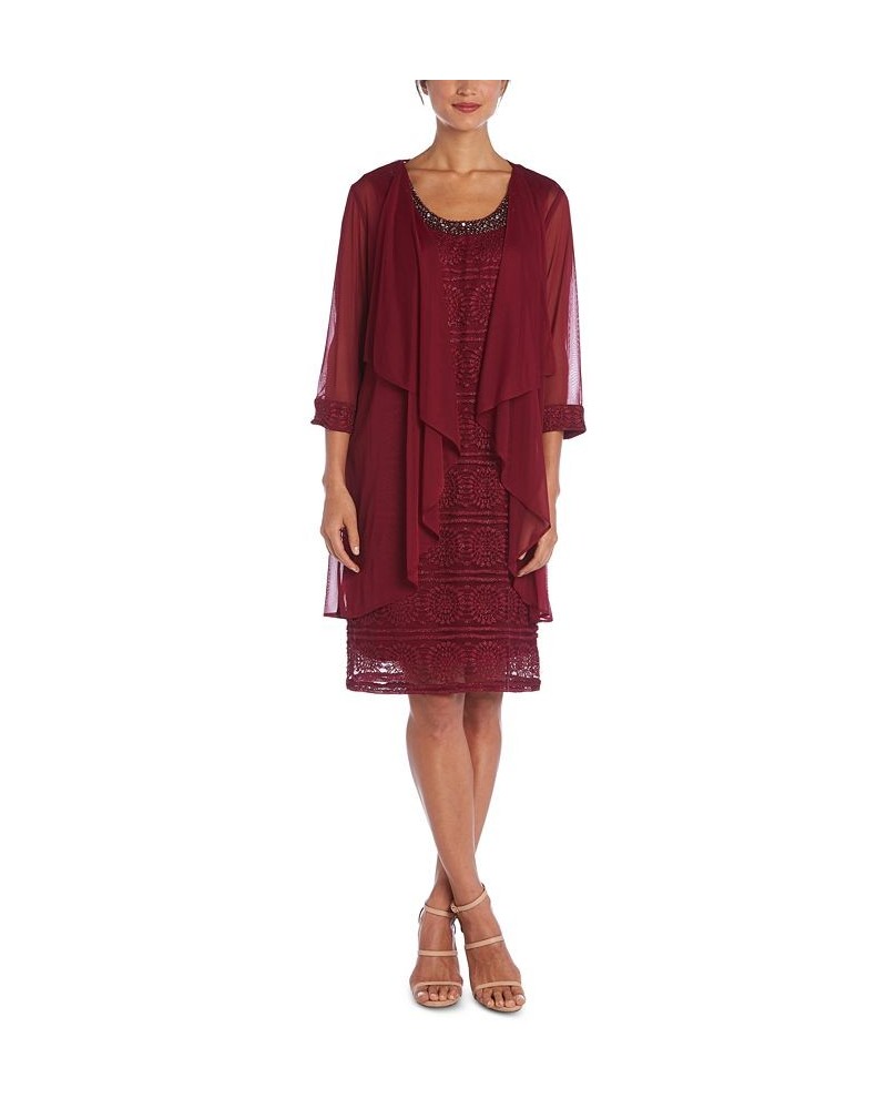 Lace Dress & Jacket Merlot $43.09 Dresses