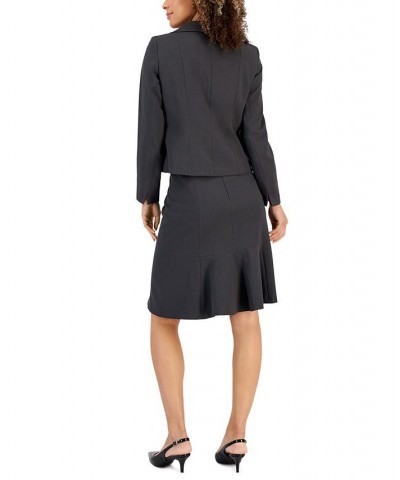 Women's Three-Button Flounce-Skirt Suit Regular and Petite Sizes Blue $46.50 Suits