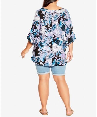 Plus Size Abby Pintuck Top Blue $18.94 Tops