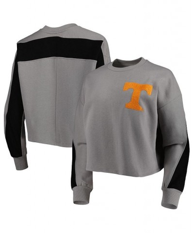Women's Gray Tennessee Volunteers Back To Reality Colorblock Pullover Sweatshirt Gray $26.65 Sweatshirts