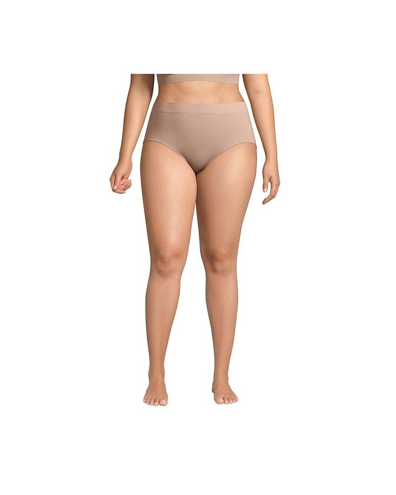 Women's Seamless High Rise Brief Underwear - 3 Pack Tan/Beige $28.40 Panty