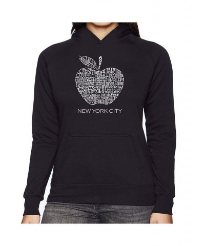 Women's Word Art Hooded Sweatshirt -Neighborhoods In Nyc Black $34.19 Sweatshirts