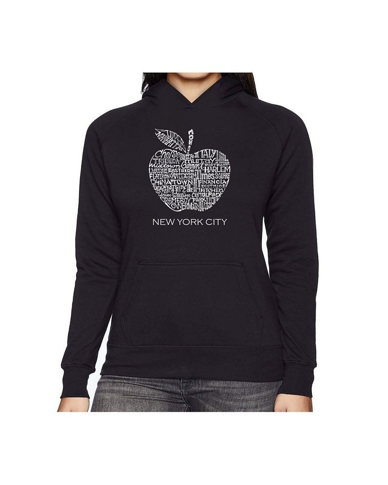 Women's Word Art Hooded Sweatshirt -Neighborhoods In Nyc Black $34.19 Sweatshirts