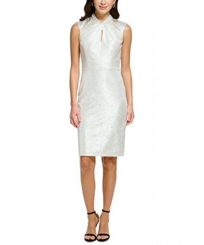 Women's Twist-Front Keyhole Dress Chamapgne $58.46 Dresses