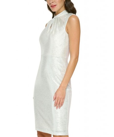 Women's Twist-Front Keyhole Dress Chamapgne $58.46 Dresses