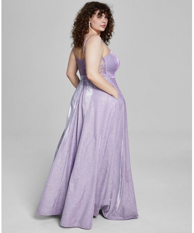 Trendy Plus Size A-Line Gown Lavender $33.42 Dresses