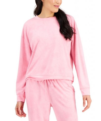 Super Soft Crewneck Pajama Top Pink Tiedye Wash $11.17 Sleepwear