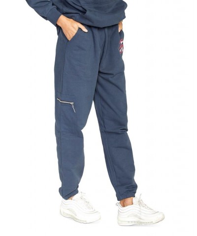 X Stella Maxwell Juniors' Maxwell Cotton High-Rise Sweatpants Moody Blue $23.20 Pants