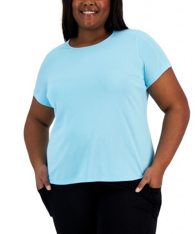 Plus Size Birdseye Mesh T-Shirt Butterfly Blue $11.25 Tops