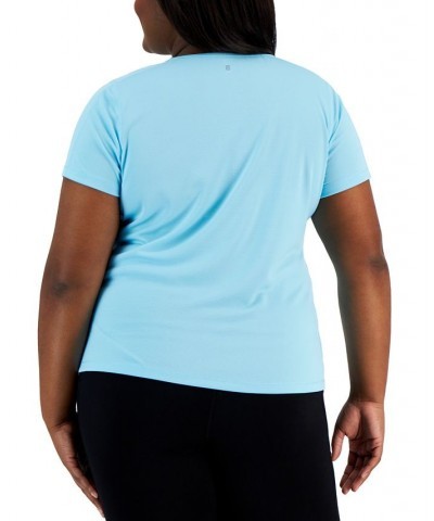 Plus Size Birdseye Mesh T-Shirt Butterfly Blue $11.25 Tops
