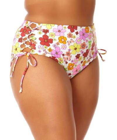 Plus Size Bralette Bikini Top & High-Waist Bottoms Floral Print $22.05 Swimsuits