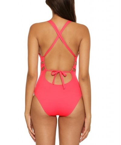 Women's Color Code Cutout One-Piece Swimsuit Pink $71.04 Swimsuits