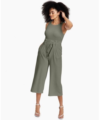 Tie-Front Jumpsuit Green $20.27 Pants