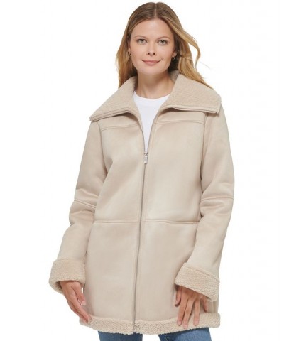 Women's Faux Shearling Coat Tan/Beige $53.23 Coats