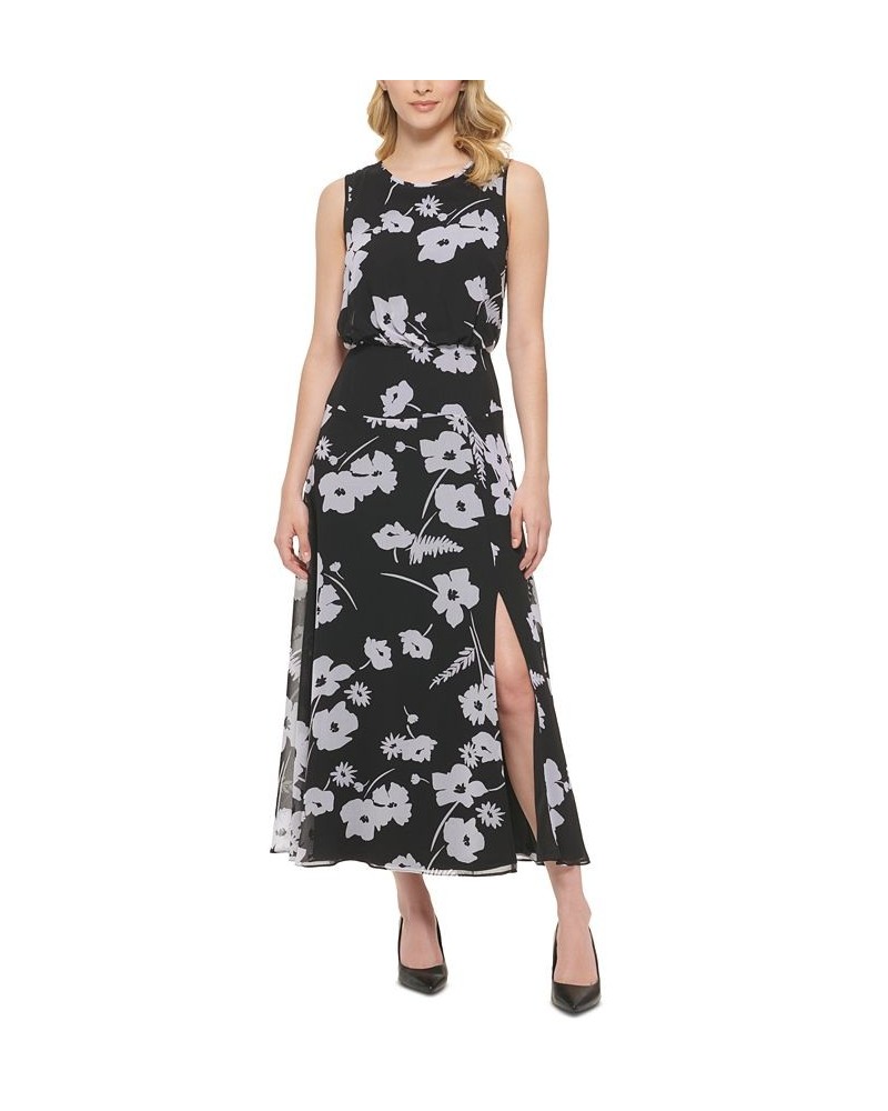 Women's Floral-Print Maxi Dress Black/White $73.92 Dresses