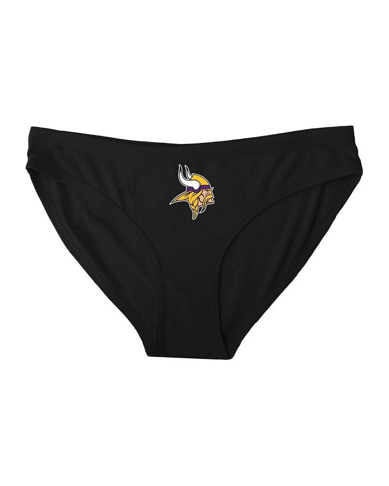 Women's Black Minnesota Vikings Solid Logo Panties Black $11.20 Panty