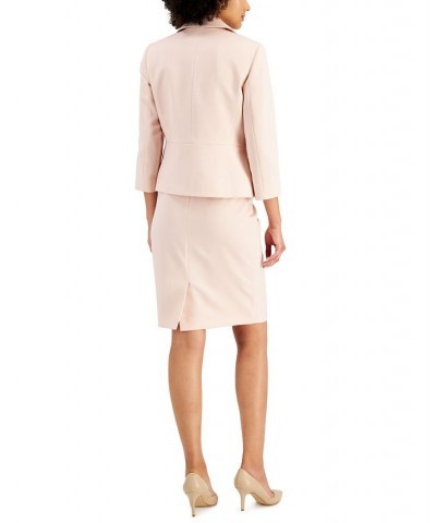 Women's Single-Button Skirt Suit Regular and Petite Sizes Light Blossom/white $42.51 Suits