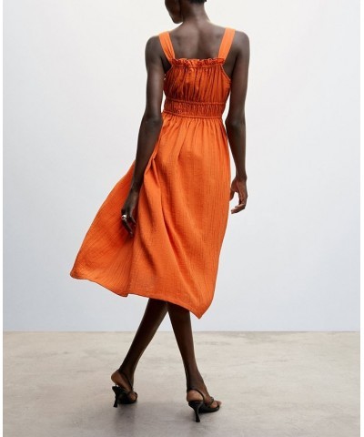 Women's Gathered Details Dress Orange $40.50 Dresses