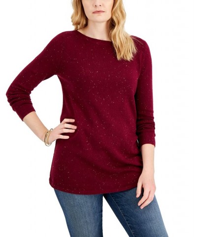 Women's Ballet-Neck Tunic Sweater Red $12.61 Sweaters