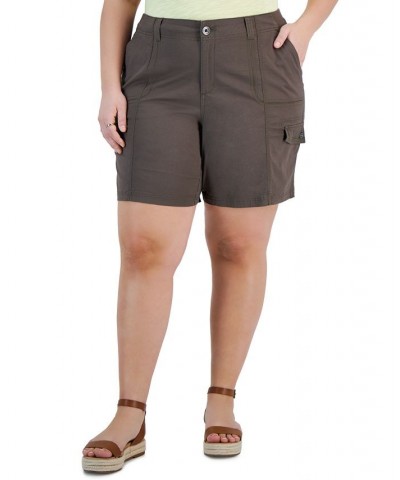 Plus Size Split-Neck Top & Shorts Brown Clay $19.60 Shorts