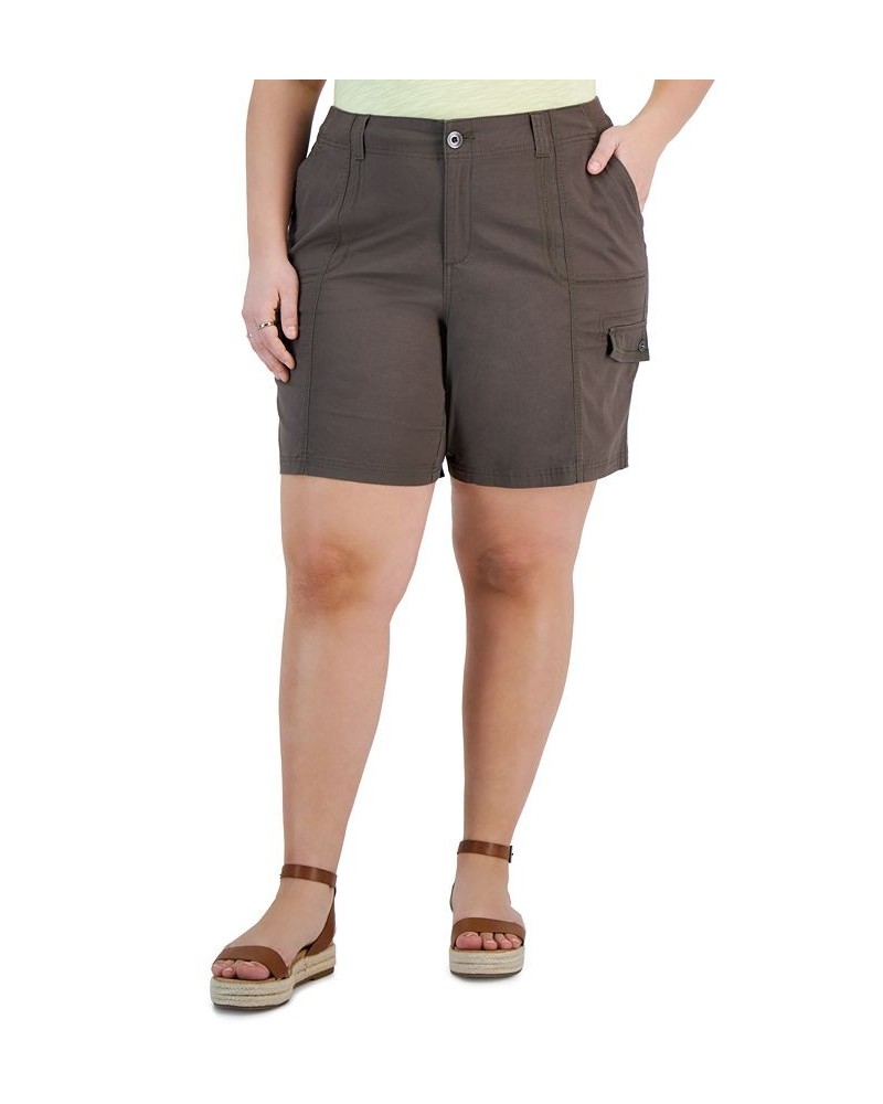 Plus Size Split-Neck Top & Shorts Brown Clay $19.60 Shorts