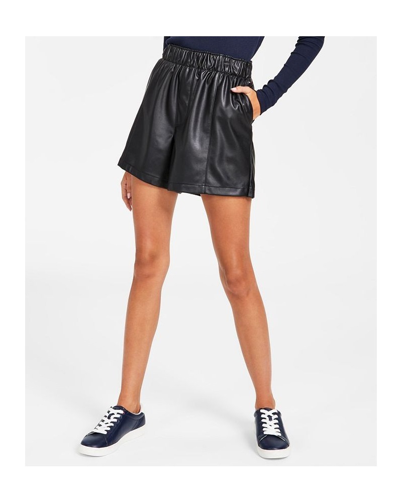 Women's Pull-On Faux-Leather Shorts Black $25.70 Shorts