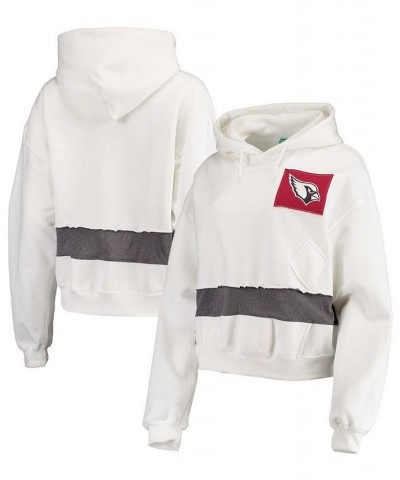 Women's White Arizona Cardinals Crop Pullover Hoodie White $39.20 Sweatshirts