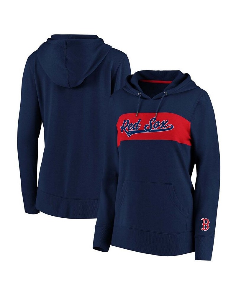 Plus Size Navy Boston Red Sox Tri-Blend Color block Pullover Hoodie Navy $32.80 Sweatshirts