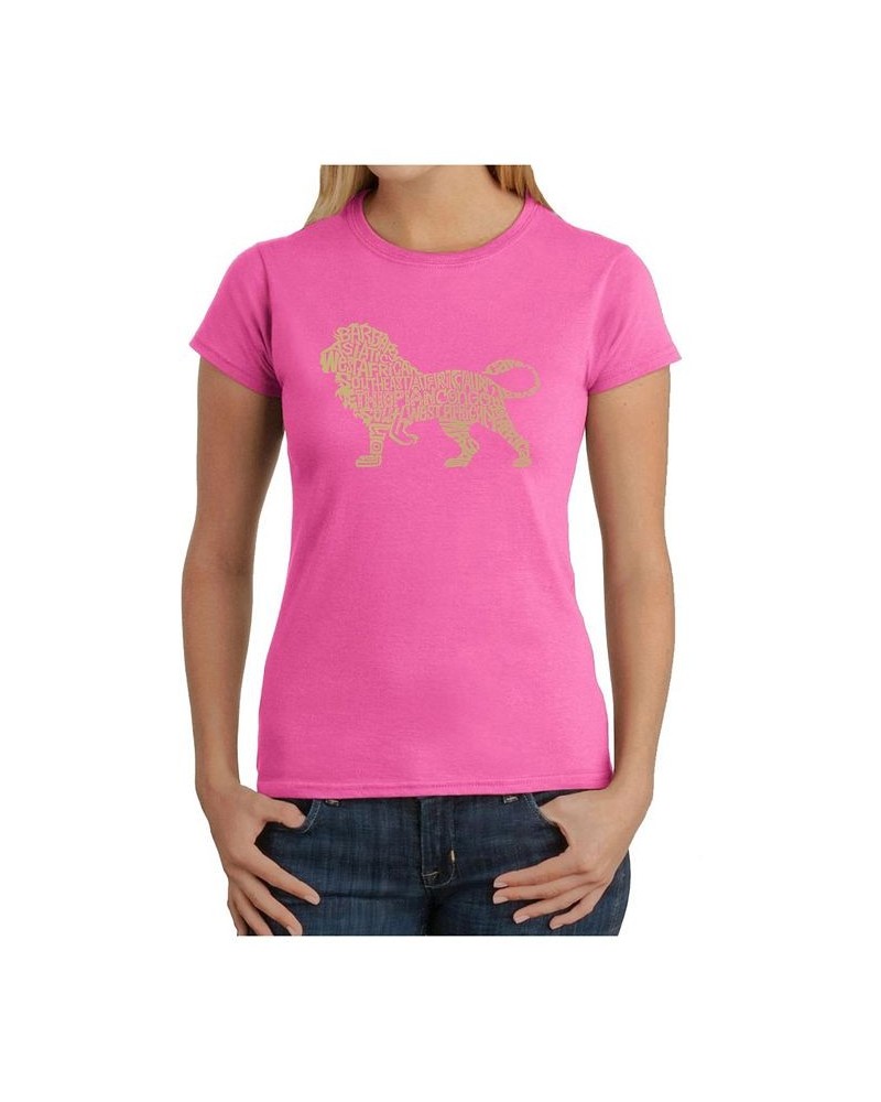 Women's Word Art T-Shirt - Lion Pink $20.16 Tops