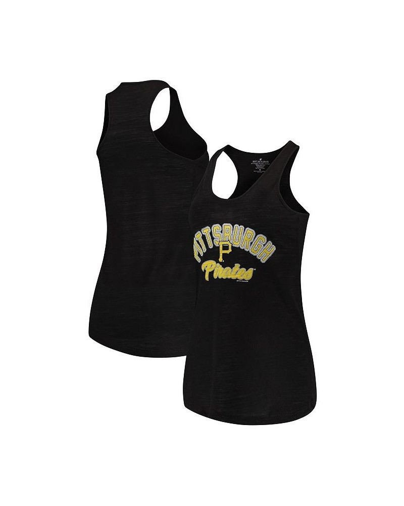 Women's Black Pittsburgh Pirates Multicount Racerback Tank Top Black $27.55 Tops