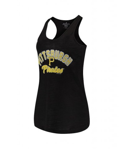 Women's Black Pittsburgh Pirates Multicount Racerback Tank Top Black $27.55 Tops