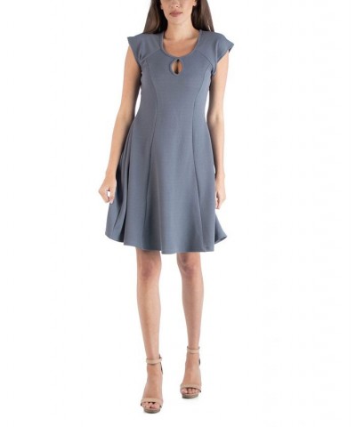Scoop Neck A-Line Dress with Keyhole Detail Charcoal $16.38 Dresses