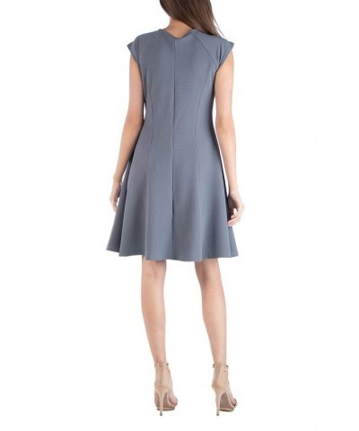 Scoop Neck A-Line Dress with Keyhole Detail Charcoal $16.38 Dresses