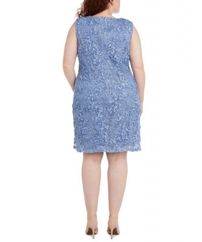 Plus Size Beaded Dress & Jacket Blue $52.15 Dresses