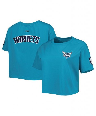 Women's Teal Charlotte Hornets Classics Boxy T-shirt Teal $21.50 Tops