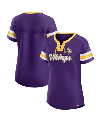 Women's Branded Purple Minnesota Vikings Original State Lace-Up T-shirt Purple $30.80 Tops