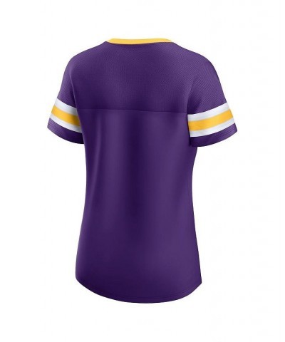 Women's Branded Purple Minnesota Vikings Original State Lace-Up T-shirt Purple $30.80 Tops