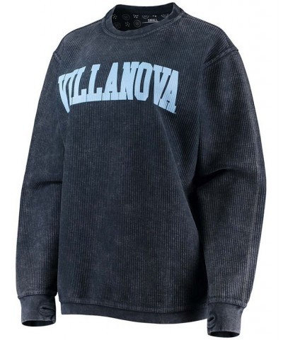 Women's Navy Villanova Wildcats Comfy Cord Vintage-Like Wash Basic Arch Pullover Sweatshirt Navy $42.39 Sweatshirts