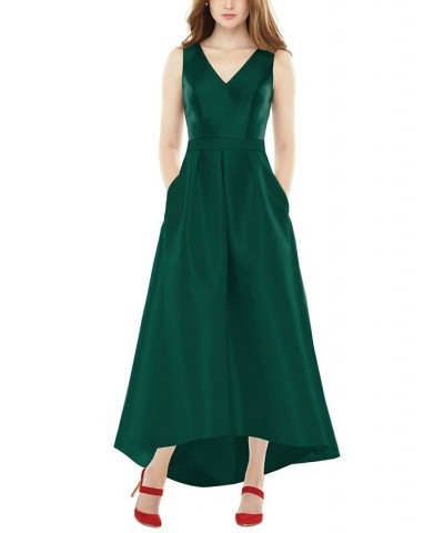 High-Low Satin Gown Green $74.71 Dresses