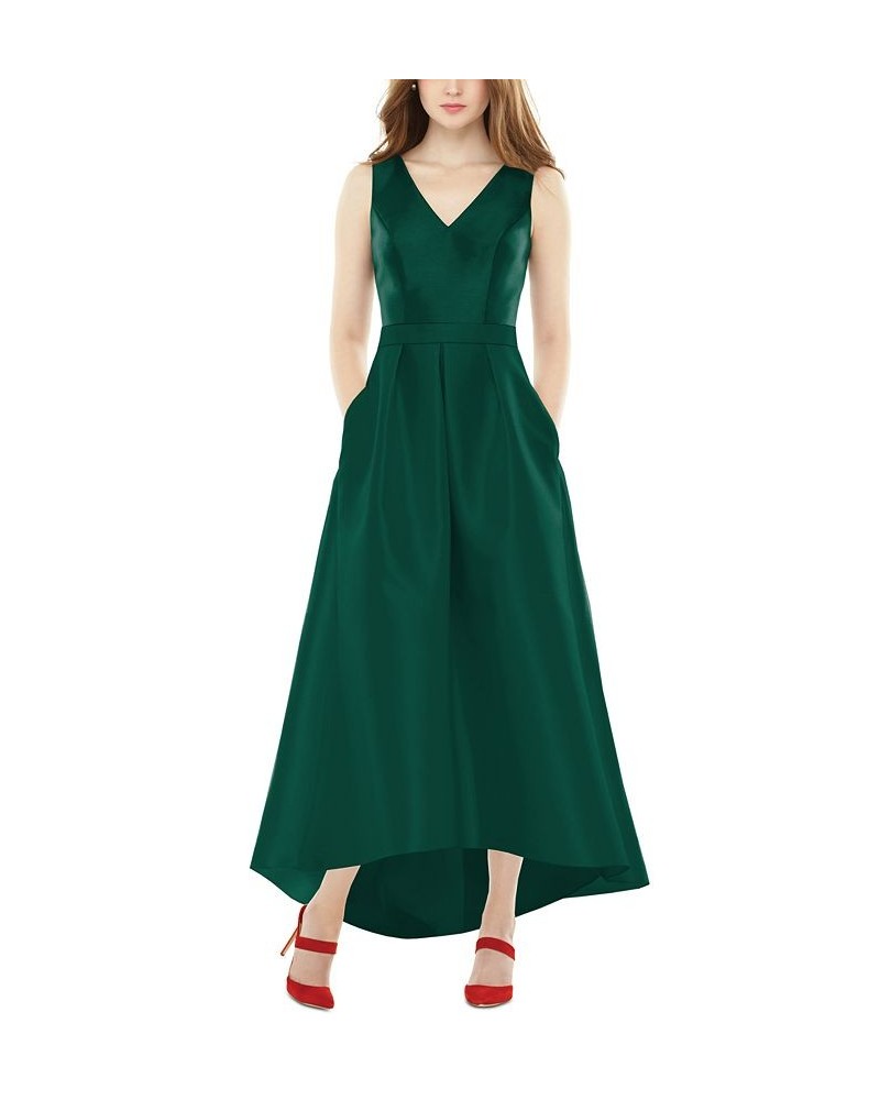 High-Low Satin Gown Green $74.71 Dresses