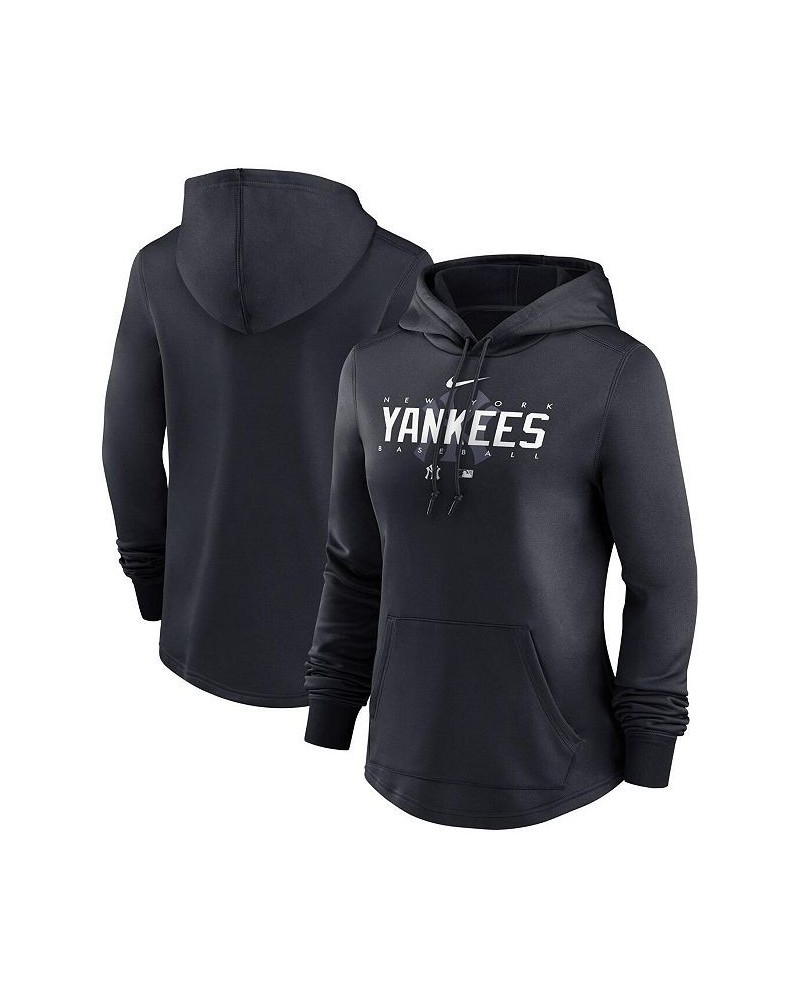 Women's Navy New York Yankees Authentic Collection Pregame Performance Pullover Hoodie Navy $49.39 Sweatshirts