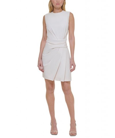Women's X-Fit Asymmetric Pleated Sleeveless Sheath Dress Ivory/Cream $44.48 Dresses